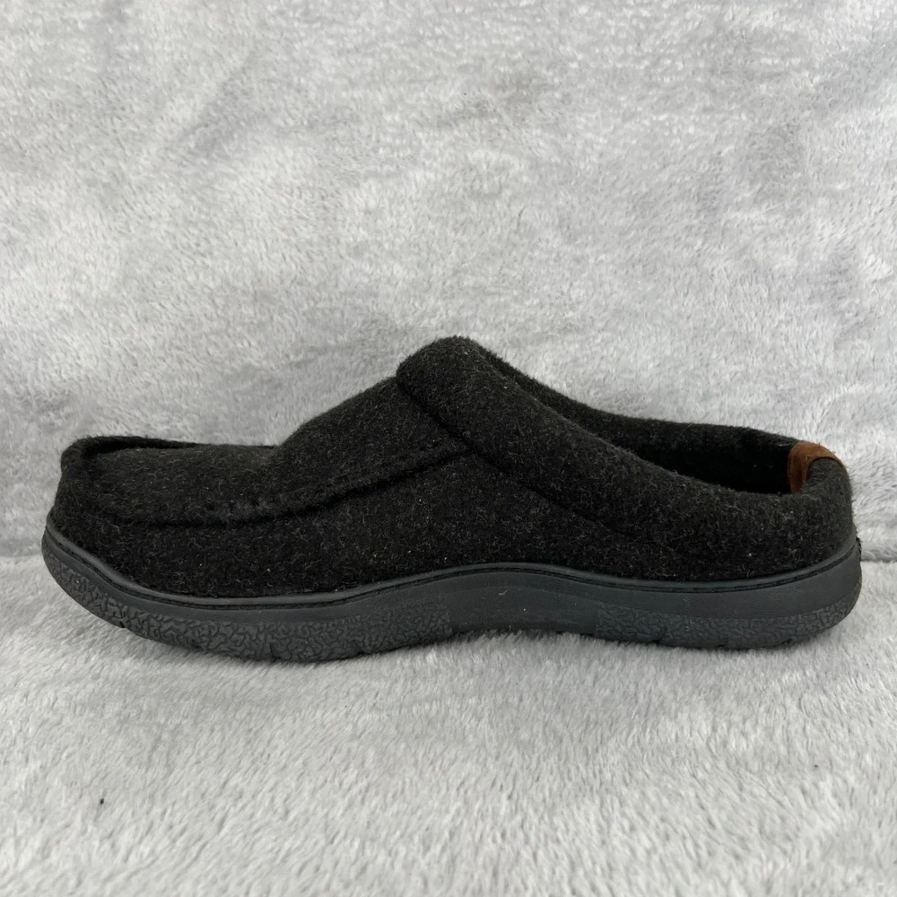 Dearfoams Wool Blend Clog Slippers 11-12 Black Men Indoor Outdoor Comfort Lounge